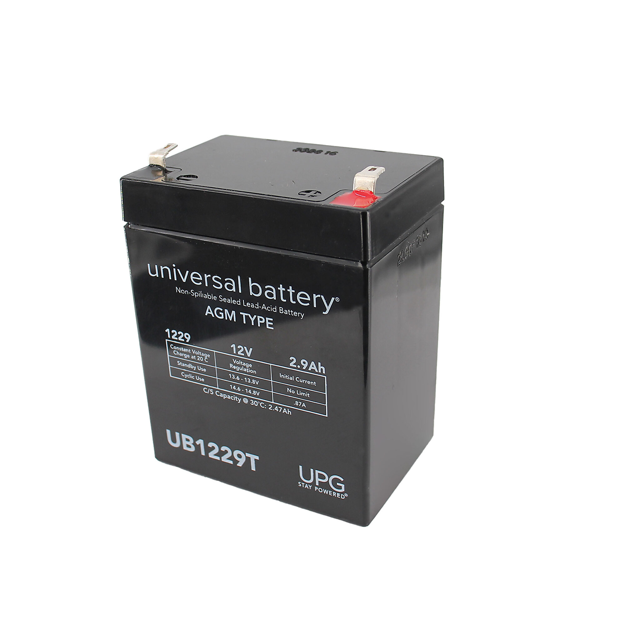 UPG Universal Sealed Lead-Acid Battery, AGM-type, 12V, 2.9 Amps, Model# UB1229T